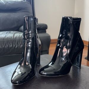 Aldo black booties size 7 .